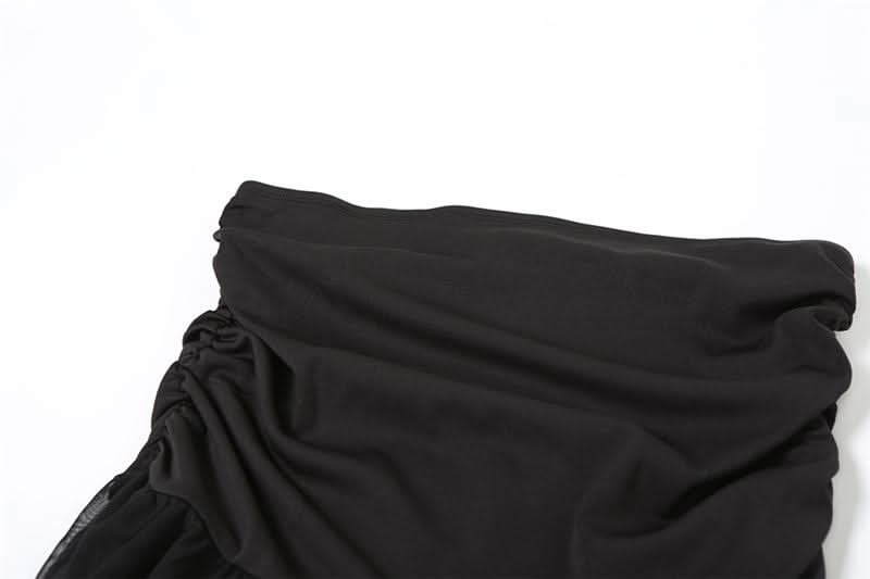 Ruched ruffle mesh mini skirt  | Festival Outfits Women