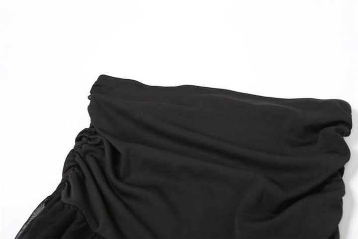 Ruched ruffle mesh mini skirt  | Festival Outfits Women