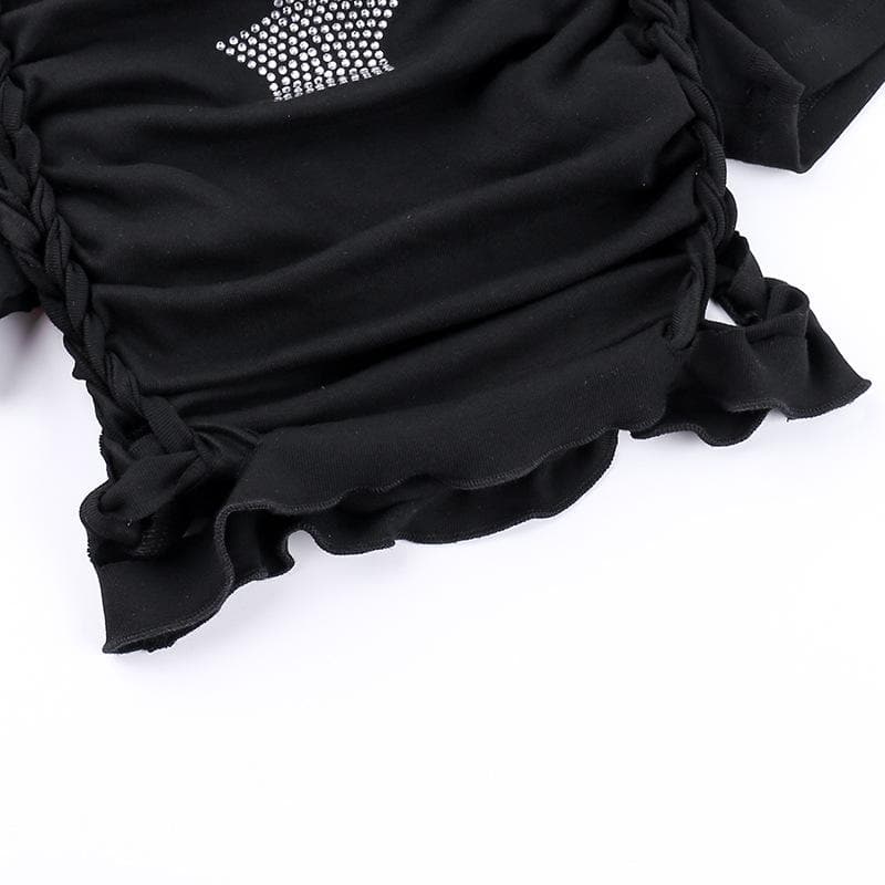 Takalmin da aka yanke da dogon hannu mai siffar beads | Kayan Biki na Mata