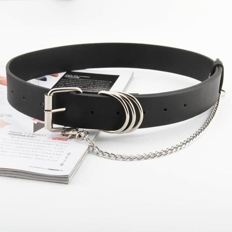 Buckle metal chain PU leather belt  | Festival Outfits Women