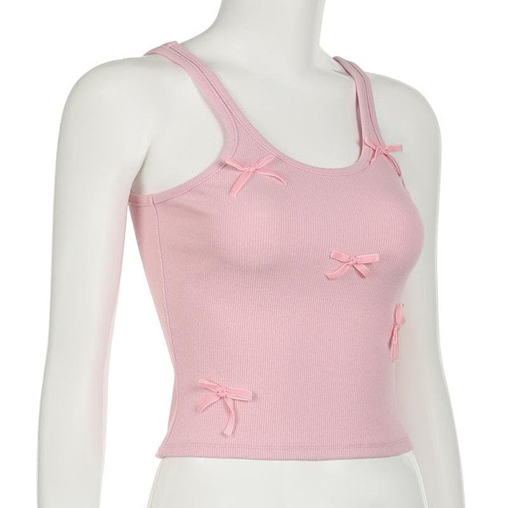 Rigar tanki mara baya mai kama da ta U neck bowknot | Kayan Biki na Mata