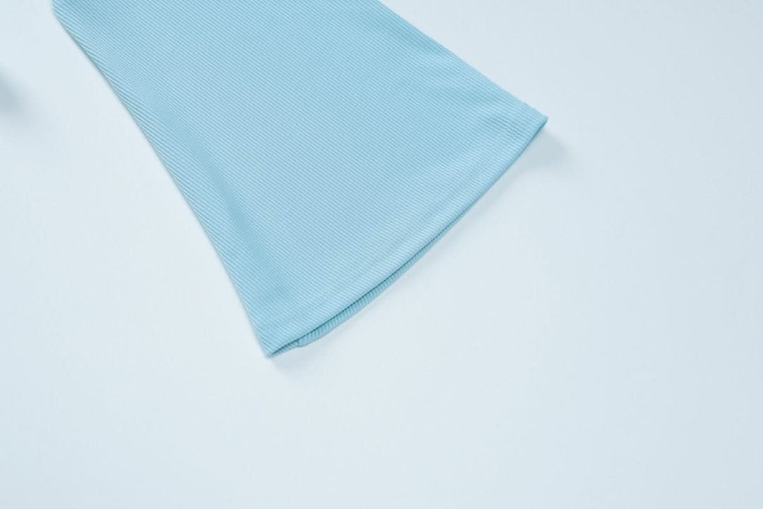 Long flared sleeve crewneck ribbed pant set  | Festival Outfits Women