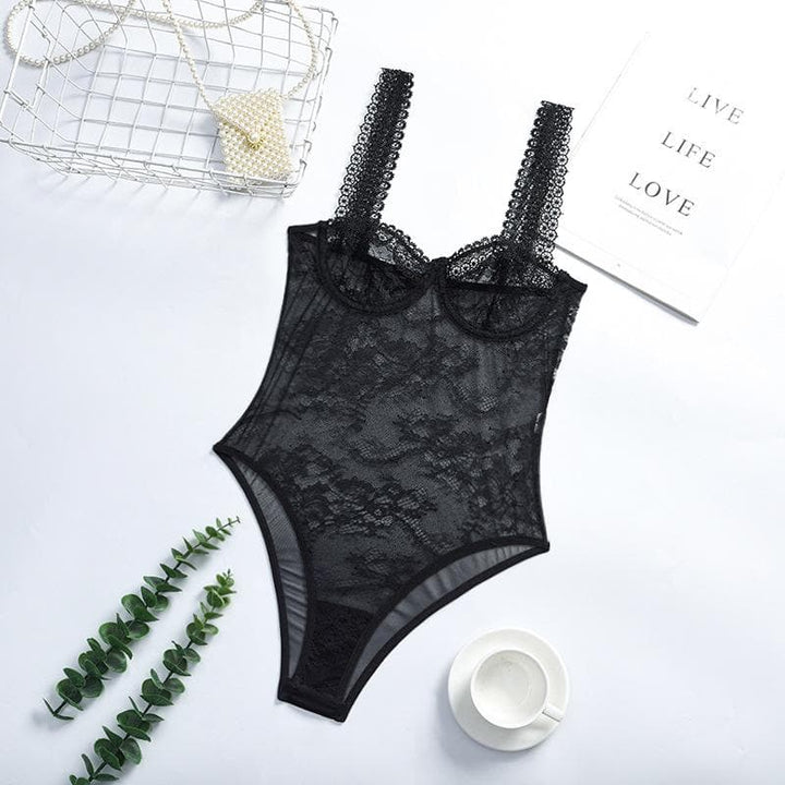 Sheer lace see through backless cami bodysuit  | Festival Outfits Women