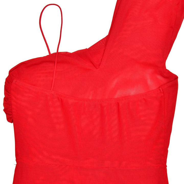 Halter mesh slit backless maxi dress  | Festival Outfits Women