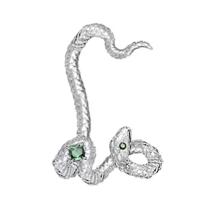 Green rhinestone snake shaped earring  | Festival Outfits Women