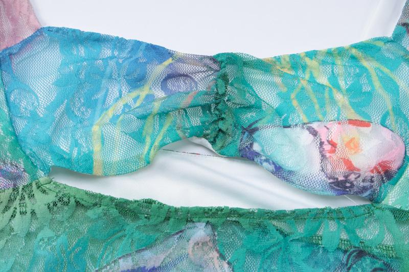 Hollow out butterfly pattern lace tie dye cut out maxi dress  | Festival Outfits Women