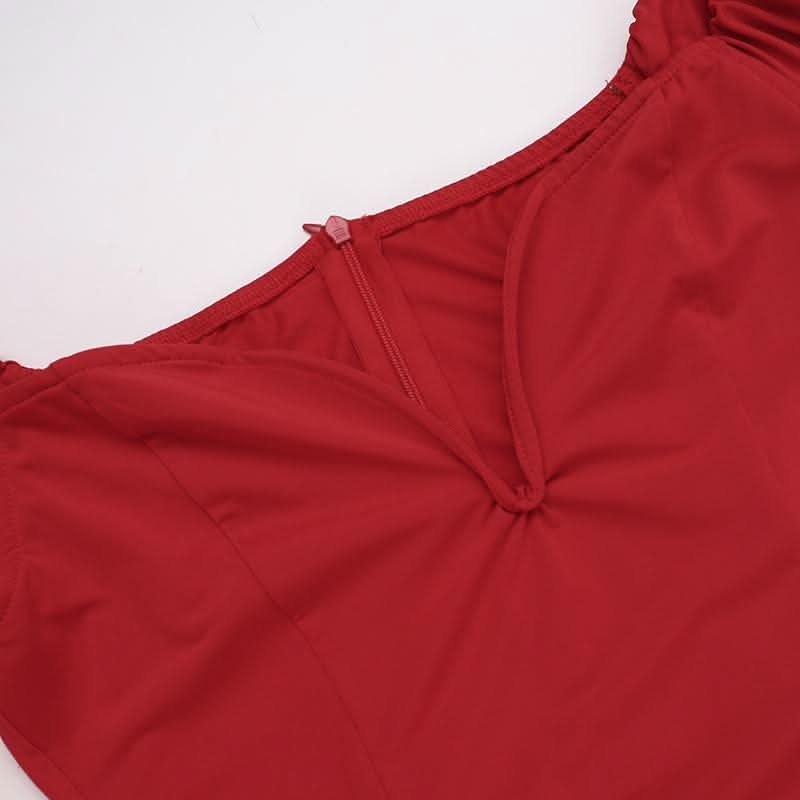 Off shoulder ruched knotted zip-up maxi dress-final-sale  | Festival Outfits Women