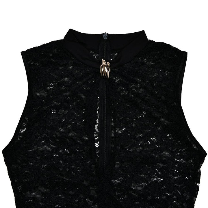 Lace ruched see through hollow out high slit cut out maxi dress  | Festival Outfits Women