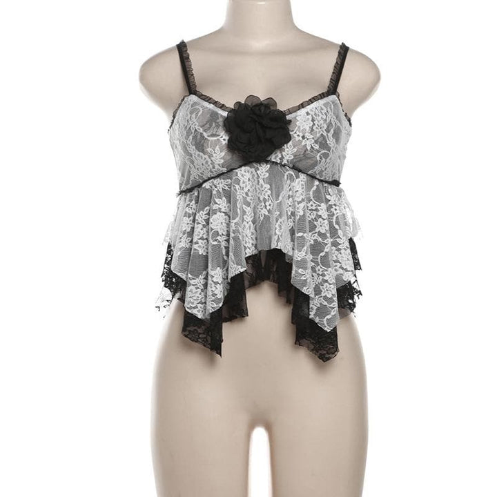 Tufafin da aka yi da lace patchwork na fure mai laushi | Kayan Biki na Mata