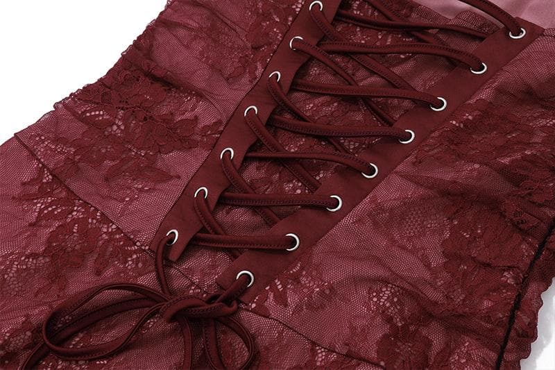 Riga mai dogon hannu mai lace mai kauri biyu mai kauri cami midi | Kayan Biki na Mata