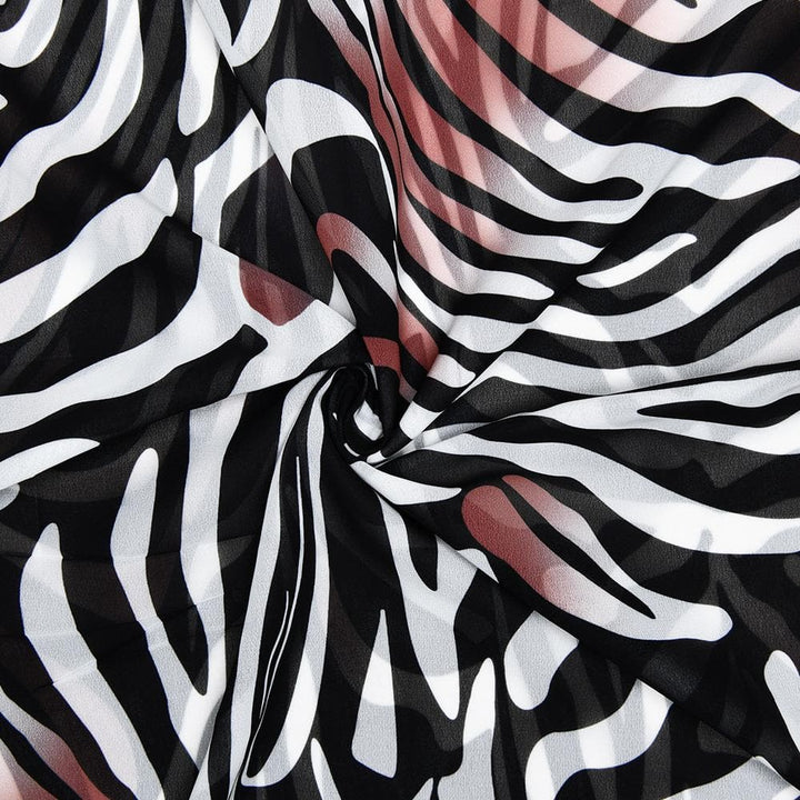 Long sleeve zebra print mesh see through patchwork maxi dress  | Festival Outfits Women