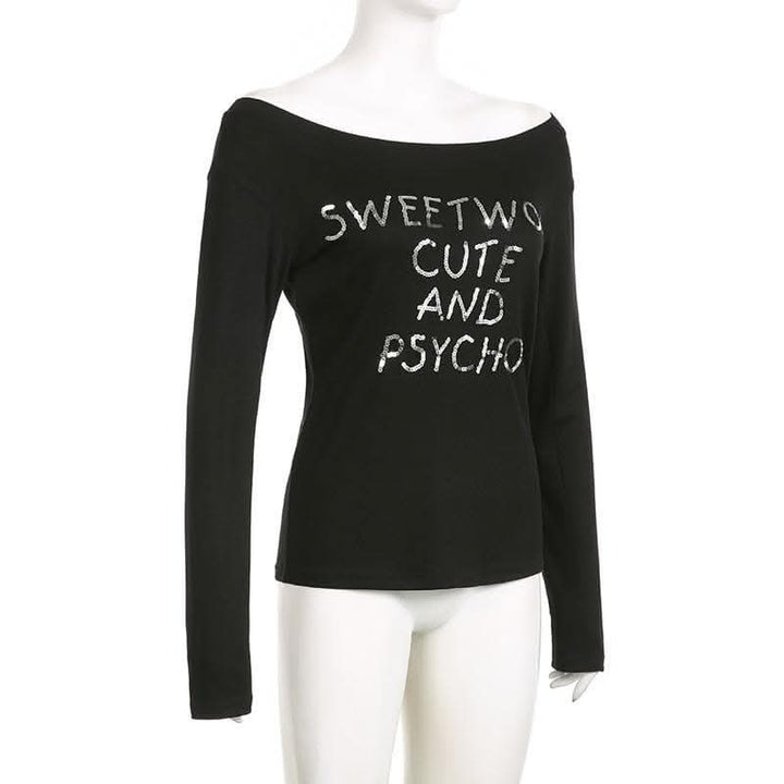 Long sleeve glitter off shoulder solid top-final-sale  | Festival Outfits Women