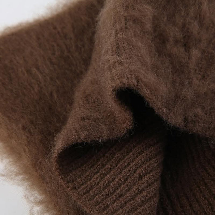 Contrast star pattern fluffy cap-final-sale