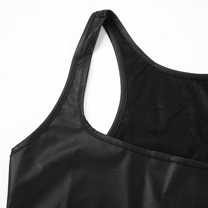 U neck PU leather tank top  | Festival Outfits Women