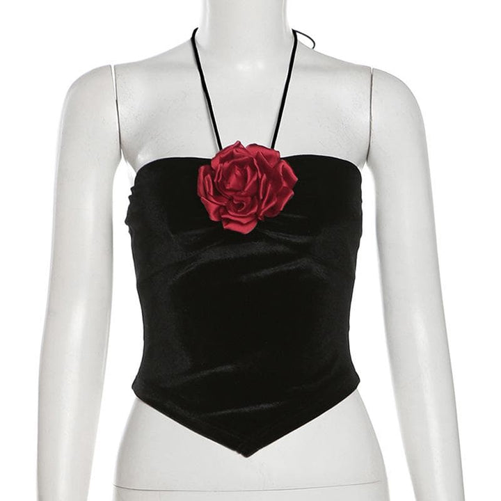 Tufafin fensir na Halter velvet mai laushi mara baya | Kayan Biki na Mata