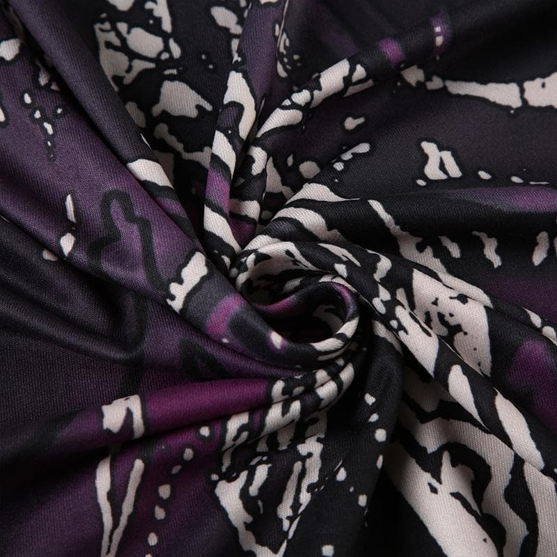 Print high rise abstract contrast maxi skirt  | Festival Outfits Women