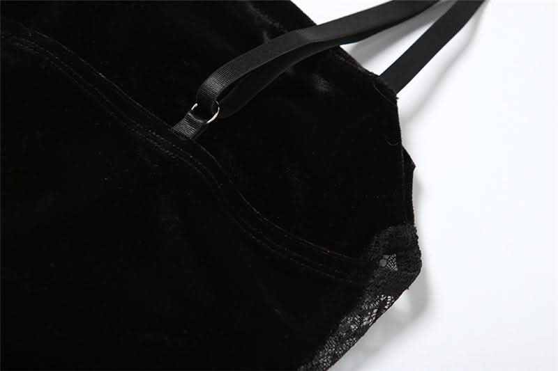 Velvet ruched lace gloves cami mini dress  | Festival Outfits Women