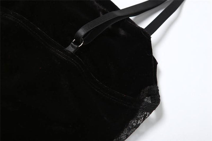 Velvet ruched lace gloves cami mini dress  | Festival Outfits Women