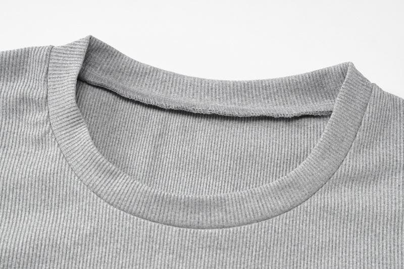 Saitin gajeren wando mai ɗaure da aka yi da crewneck | Kayan Biki na Mata