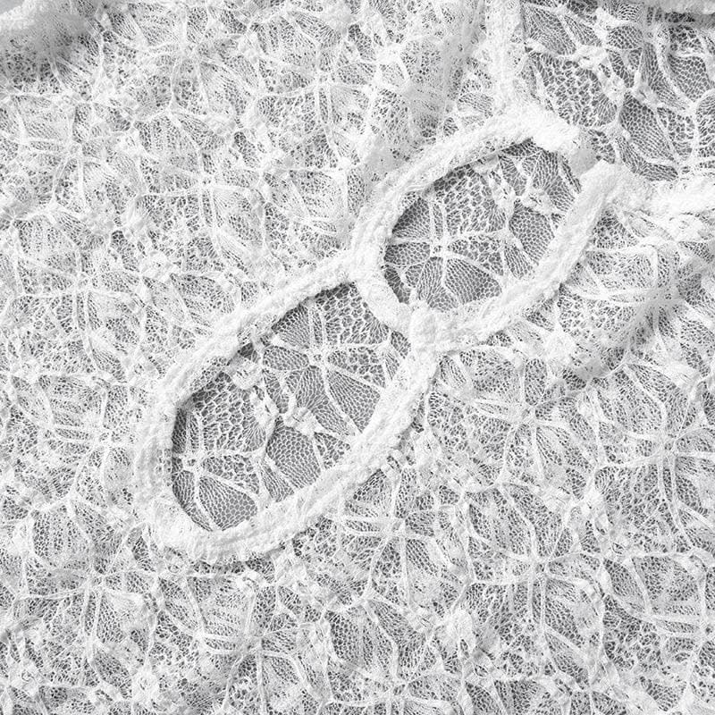 Hollow out lace see through cami cut out mini dress-final-sale  | Festival Outfits Women