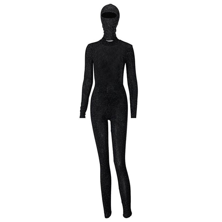 Long sleeve glitter hoodie hollow out jumpsuit  | Festival Outfits Women