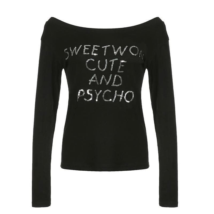 Long sleeve glitter off shoulder solid top-final-sale  | Festival Outfits Women
