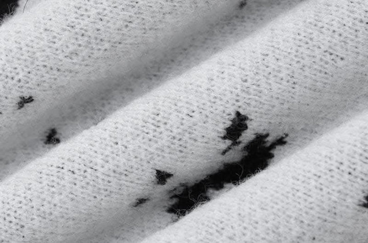 Knitted long sleeve body print contrast top-final-sale  | Festival Outfits Women