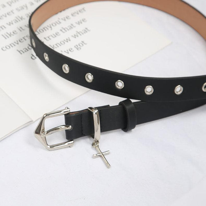 Cross buckle PU leather adjustable belt  | Festival Outfits Women