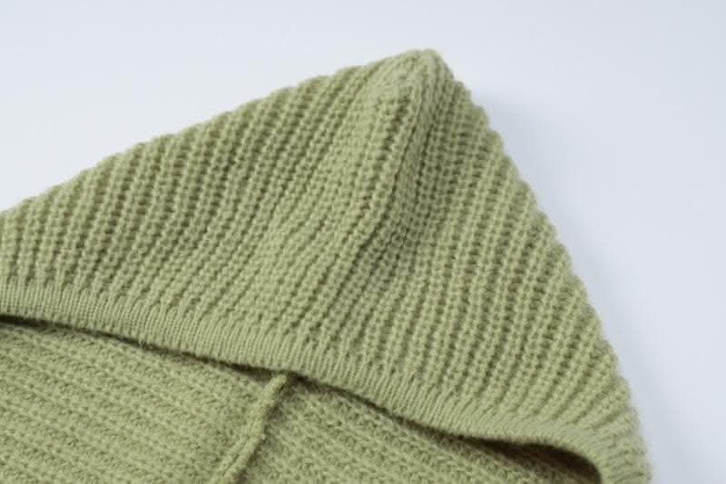 Hoodie long sleeve knitted solid v neck top-final-sale  | Festival Outfits Women