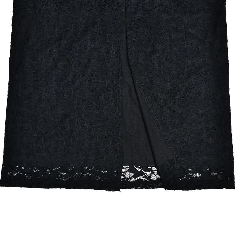 Button slit zip-up solid lace low cut maxi dress-final-sale  | Festival Outfits Women