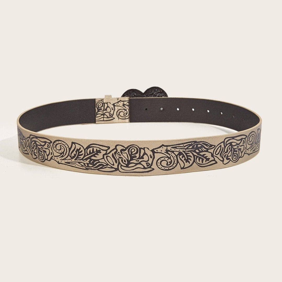 Heart print PU leather adjustable belt  | Festival Outfits Women