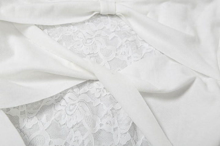 Off shoulder long sleeve lace patchwork top  | Festival Outfits Women