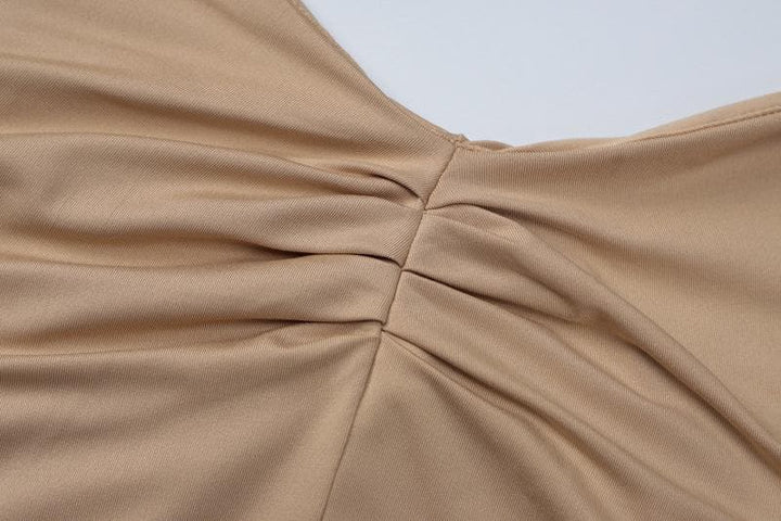 Halter ruched knotted solid top  | Festival Outfits Women