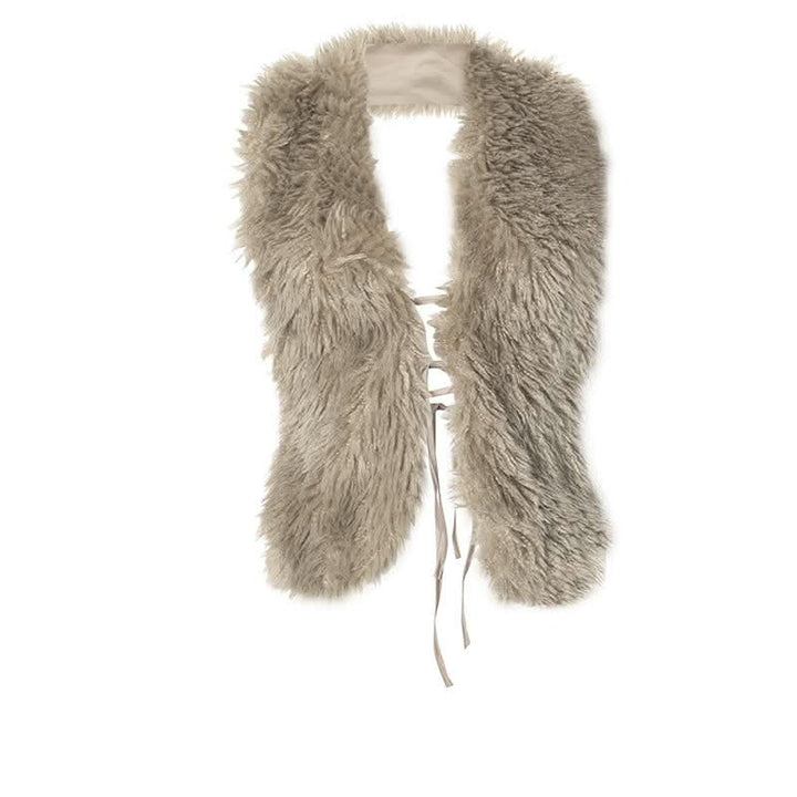 Halter fluffy self tie shrug top-final-sale