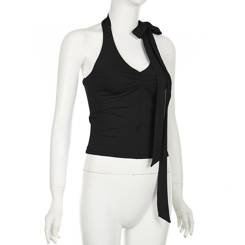 Riga mara baya mara kyau ta Halter mai ɗaure da wuyan da ba shi da kyau | Kayan Biki na Mata