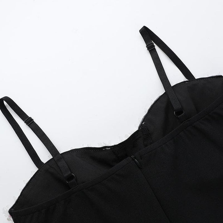 Riga mai laushi da aka yi da lace hem sweetheart, mai lace up print ruched cami mini dress | Kayan Biki na Mata