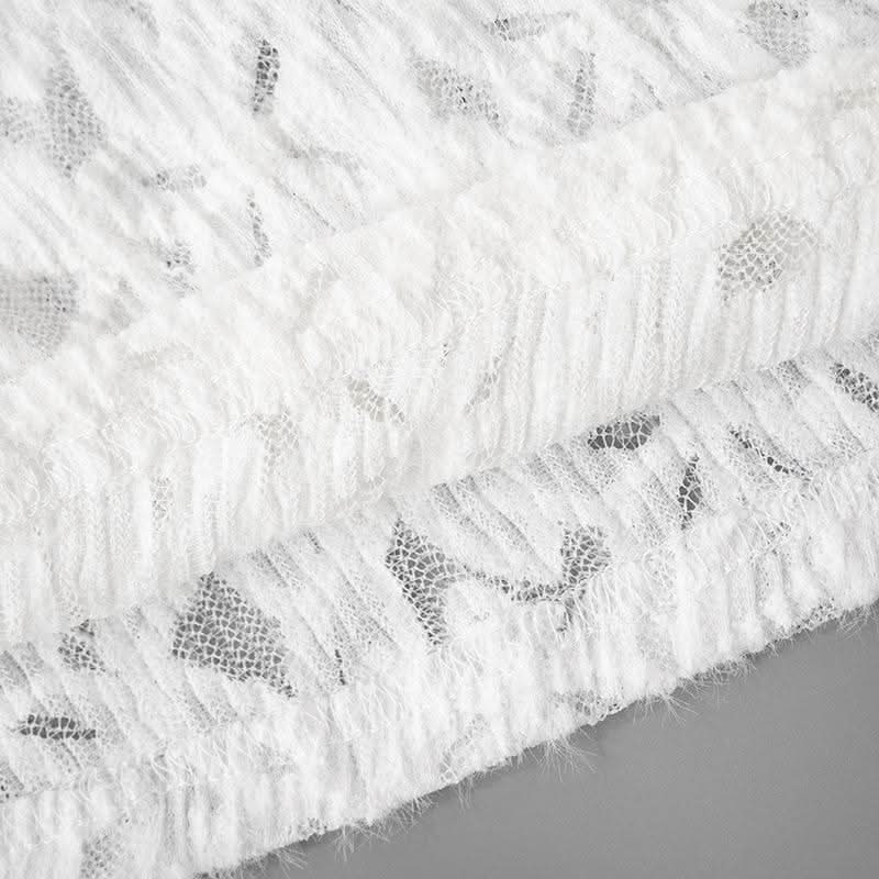 One shouler drawstring lace fluffy top  | Festival Outfits Women