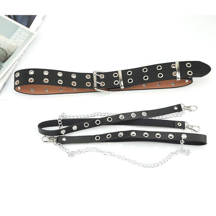 Layered adjustable metal chain belt  | Festival Outfits Women