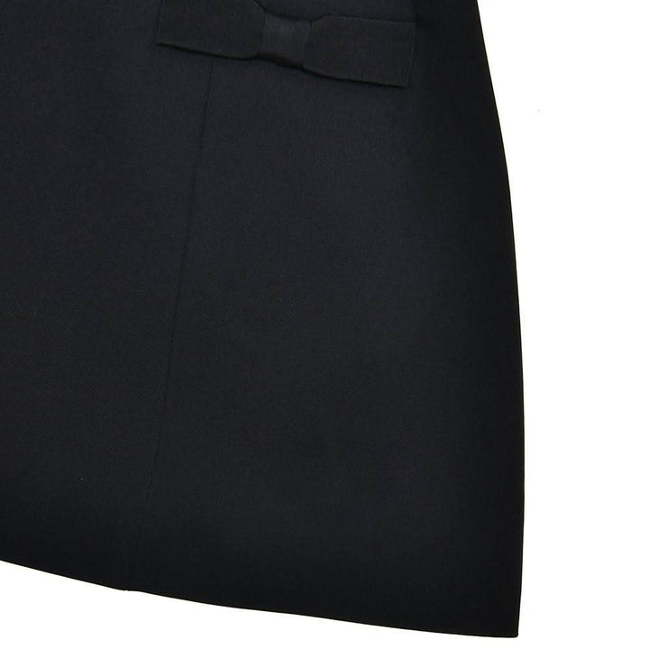 Long sleeve bowknot solid mini dress  | Festival Outfits Women