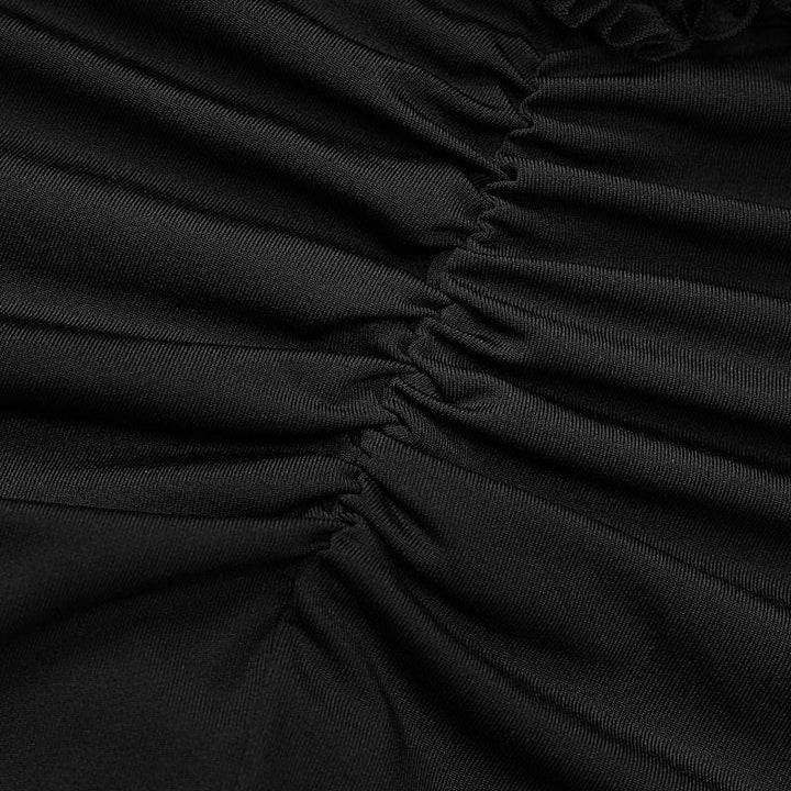 Ruffle hollow out ruched bowknot cami cut out midi dress  | Festival Outfits Women