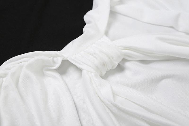 Ruffle solid ruched tube mini dress-final-sale  | Festival Outfits Women