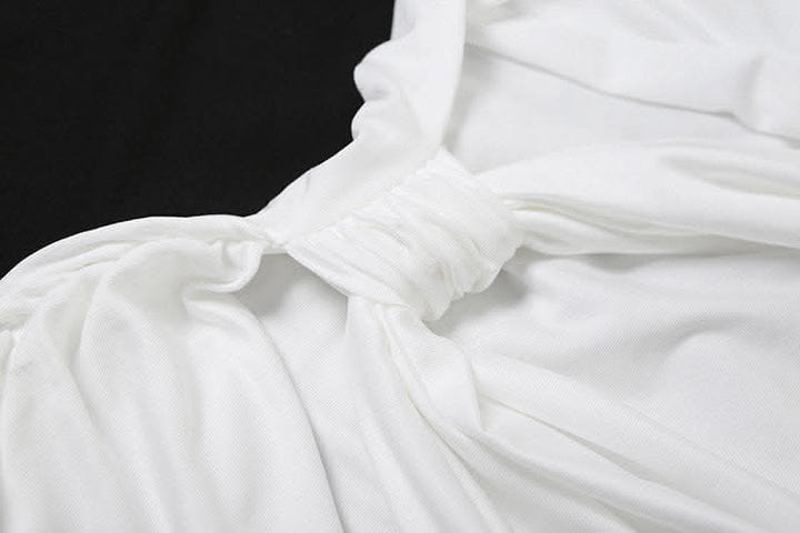 Ruffle solid ruched tube mini dress-final-sale  | Festival Outfits Women