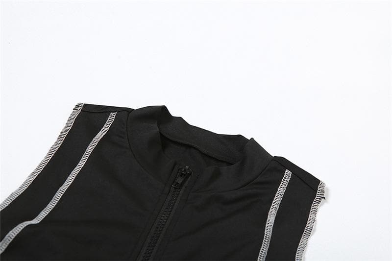 Riga mai dogon wuyan dinki mai zip-up | Kayan Biki na Mata