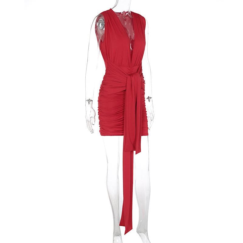 Riga mai kauri da wuyan Deep V | Kayan Biki na Mata