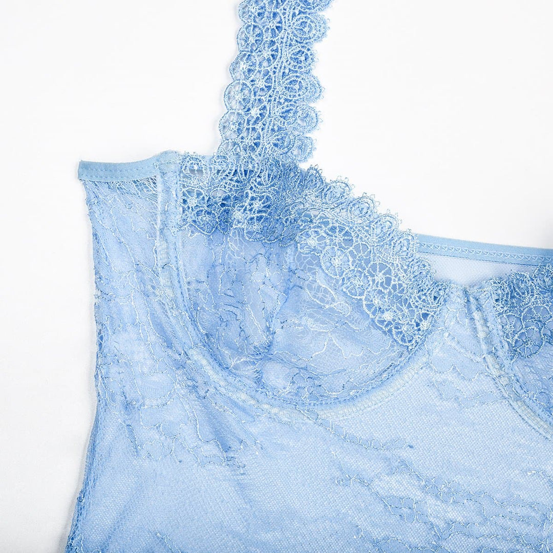 Sheer lace see through backless cami bodysuit  | Festival Outfits Women