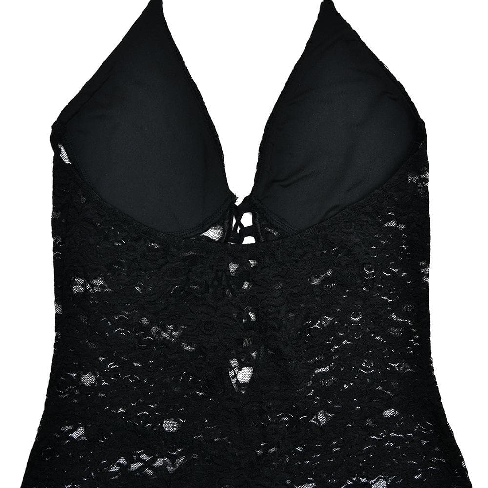 Halter lace lace up see through jumpsuit  | Festival Outfits Women