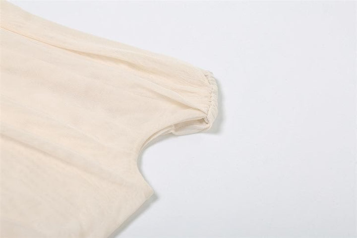 Off shoulder sheer mesh ruffle top  | Festival Outfits Women