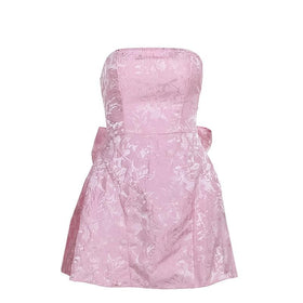 Textured bowknot lace up tube mini dress  | Festival Outfits Women