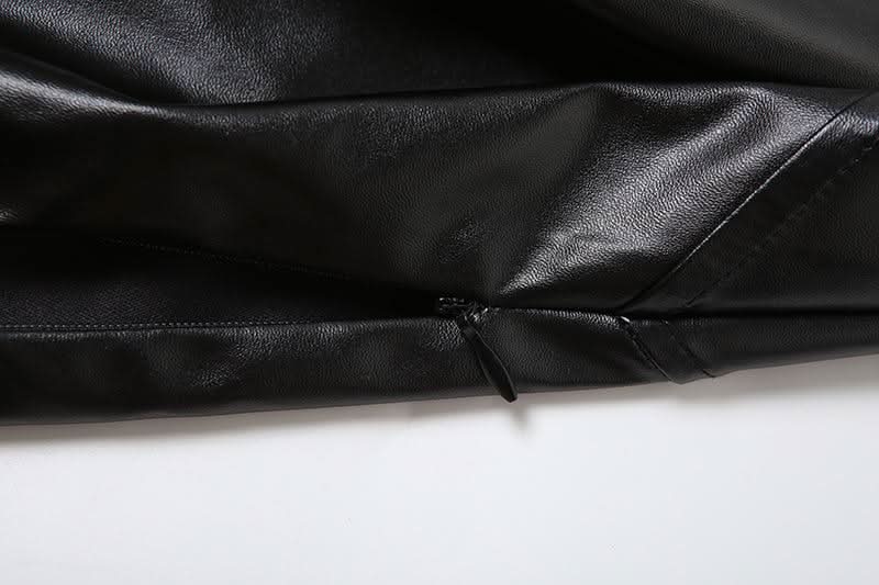 PU leather patchwork irregular midi skirt Cargo Mini Skirt  | Festival Outfits Women