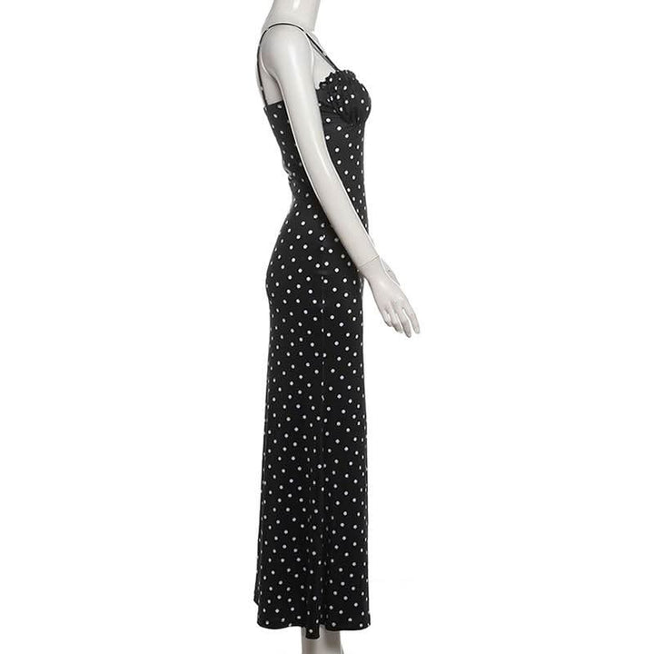 Polka dot ruched cami maxi dress  | Festival Outfits Women